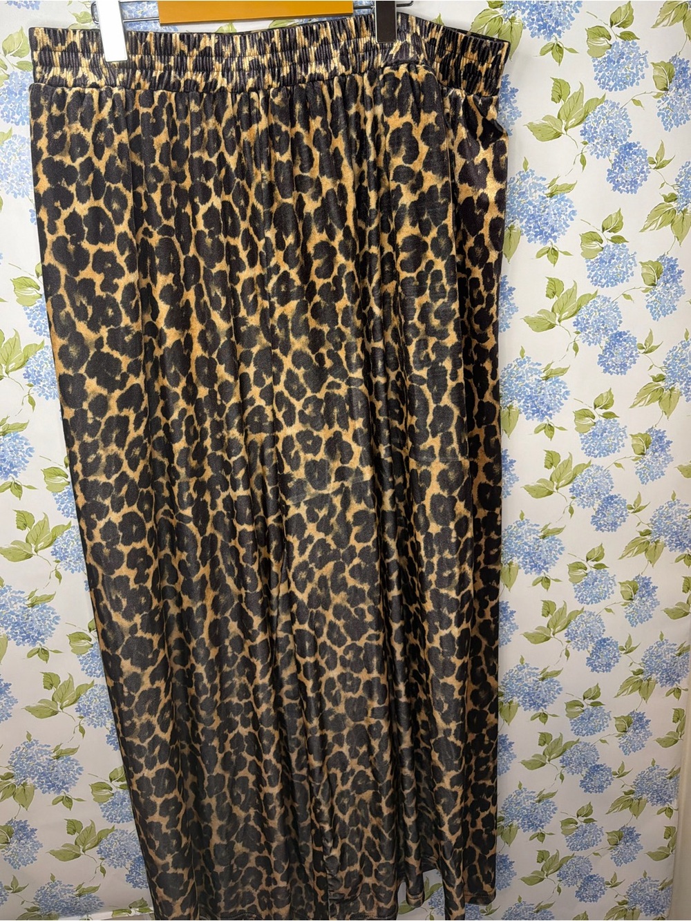 Cider Leopard Print Wide Leg Pants in Black and Tan